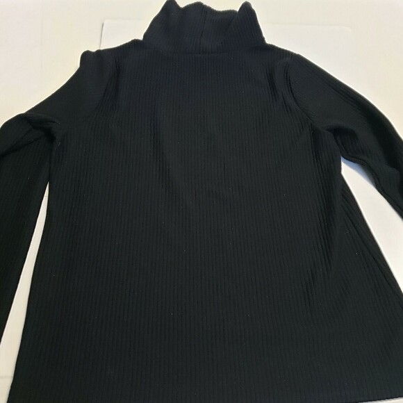 Ann Taylor Factory Large Black Ribbed Turtleneck Knit Top Long-Sleeved Womens - Picture 8 of 8